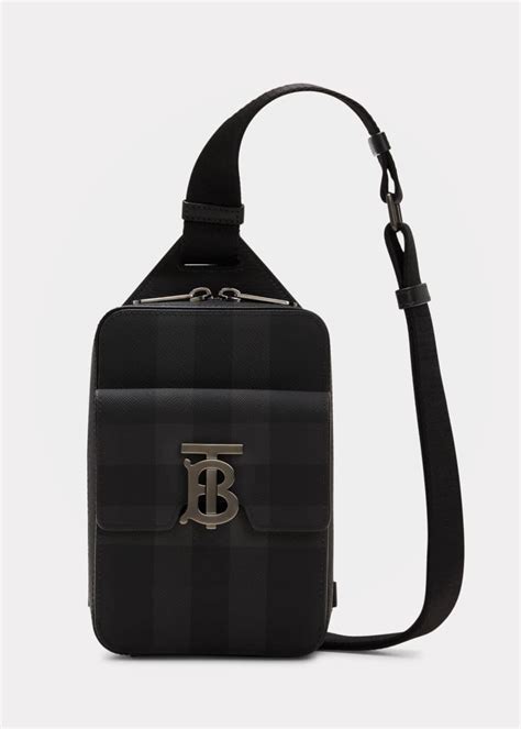 Burberry Men's MS Theo Check Crossbody Bag 